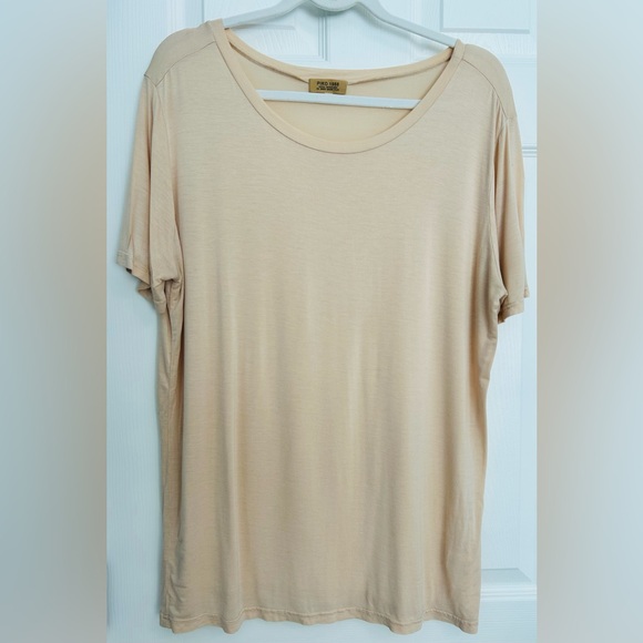 Piko 1988 Light Beige/light yellowish Short Sleeve Top made with bamboo fabric - Picture 1 of 5